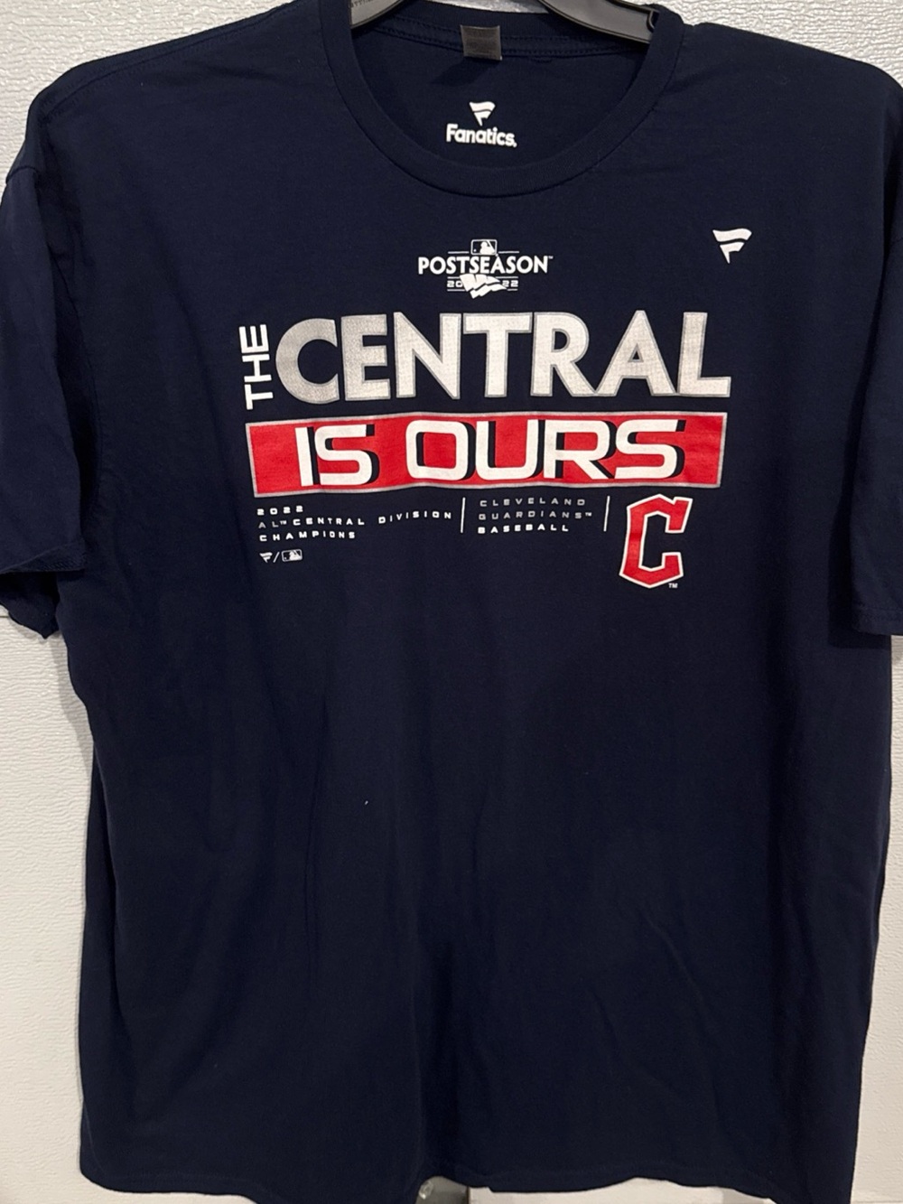 Cleveland Guardians 2022 AL Central Champions T-Shirt Fanatics Men's 2XL Navy